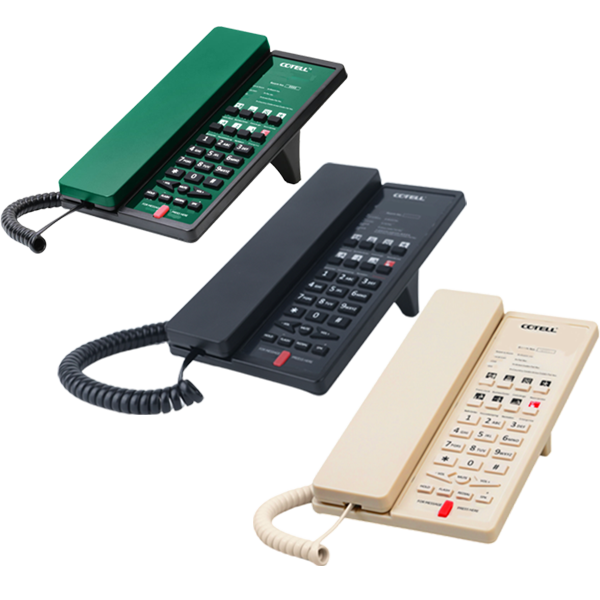 Aurum 2081A Hotel Phones in Black Green and Cream