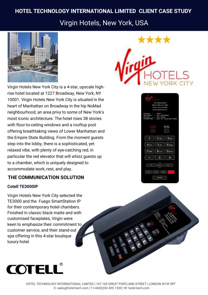 Virgin Hotels New York City Hospitality Phone Case Study